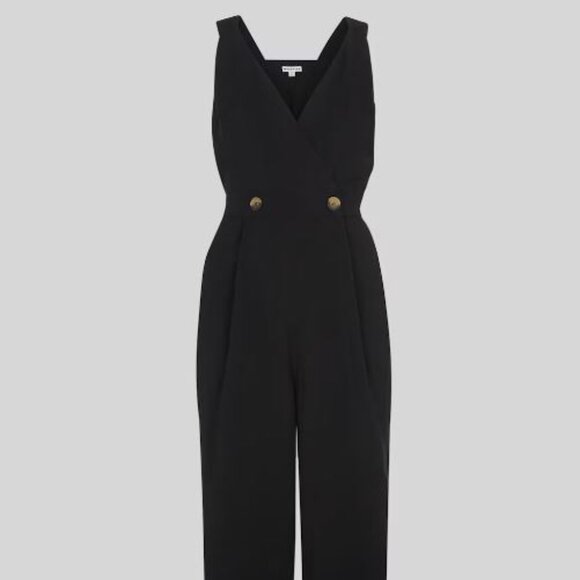 NWOT Like New Whistles Lara Button Black Jumpsuit Size UK 10/ US6 - Picture 3 of 11